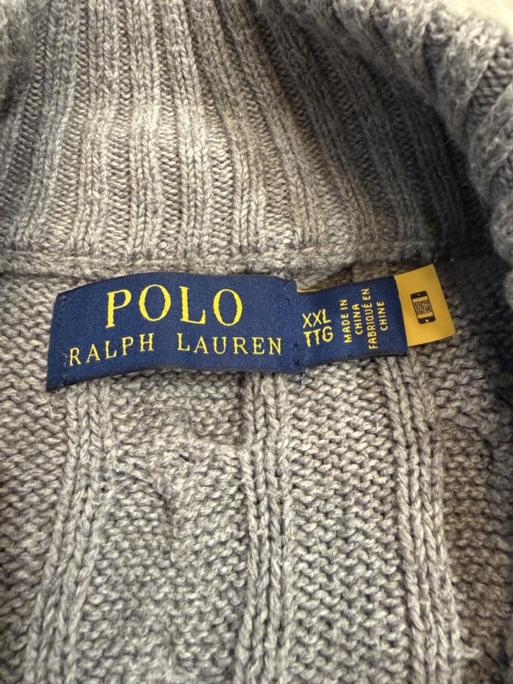 Mens Polo Ralph Lauren Cable-Knit Quarter-Zip Sweater SZ XXL - Picture 5 of 9